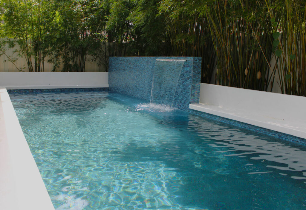 Pool and Tiled Waterfall Feature Tampa FL